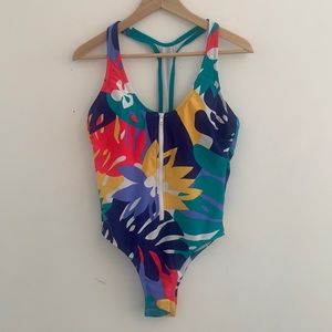 Joy Lab one piece bathing suit w zipper Sz. L
